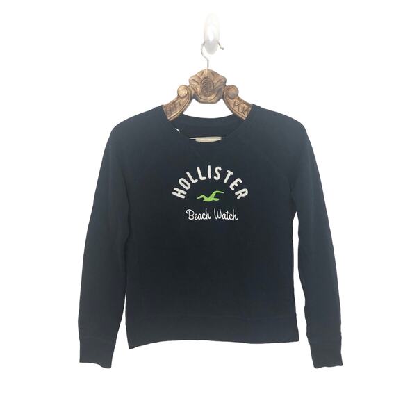 Hollister Sweatshirt Navy Pullover Beach Watch Crew Neck California Preppy M - Picture 1 of 5